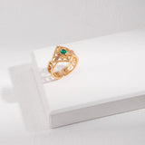 Sterling Silver Green Zircon Open Rings for Women - Gembea Jewelry