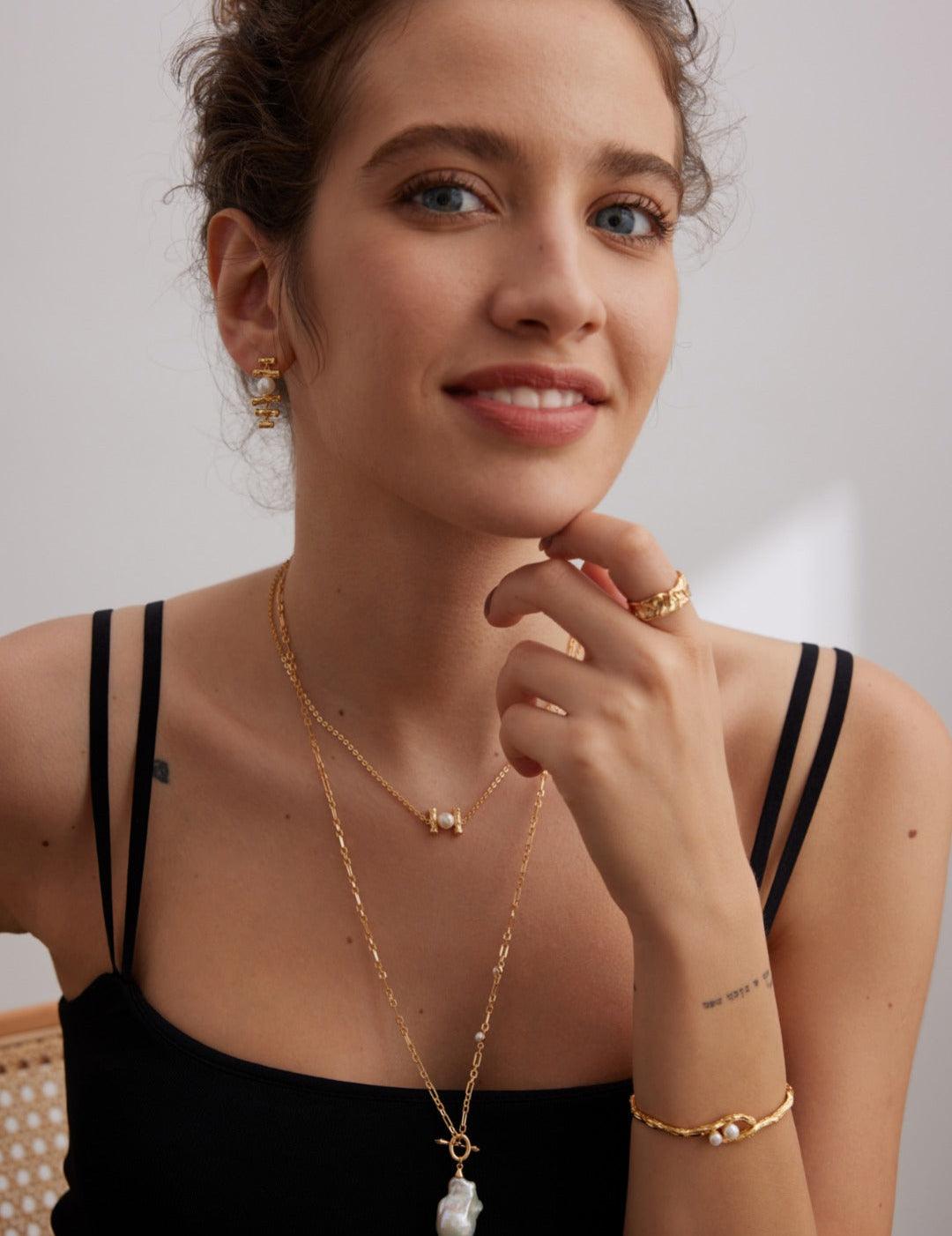 S925 Sterling Silver Pearl Bangles Bracelets - Gembea Jewelry