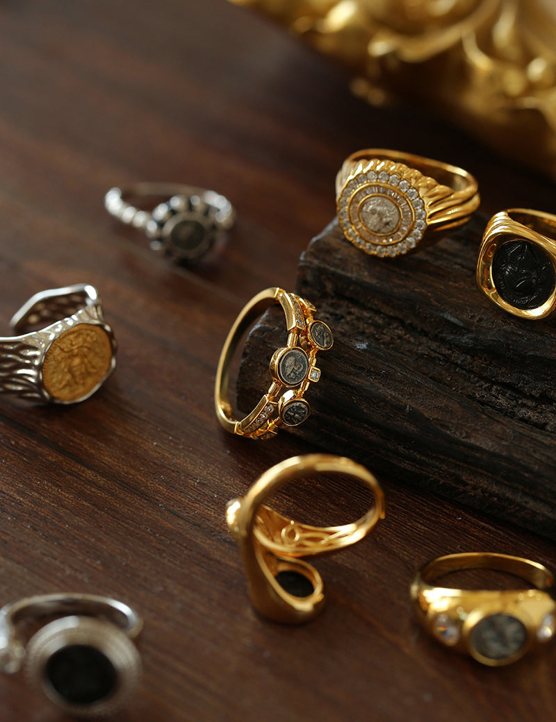 Style D Vintage Antique Spartan Coins Ring-Gembea jewelry
