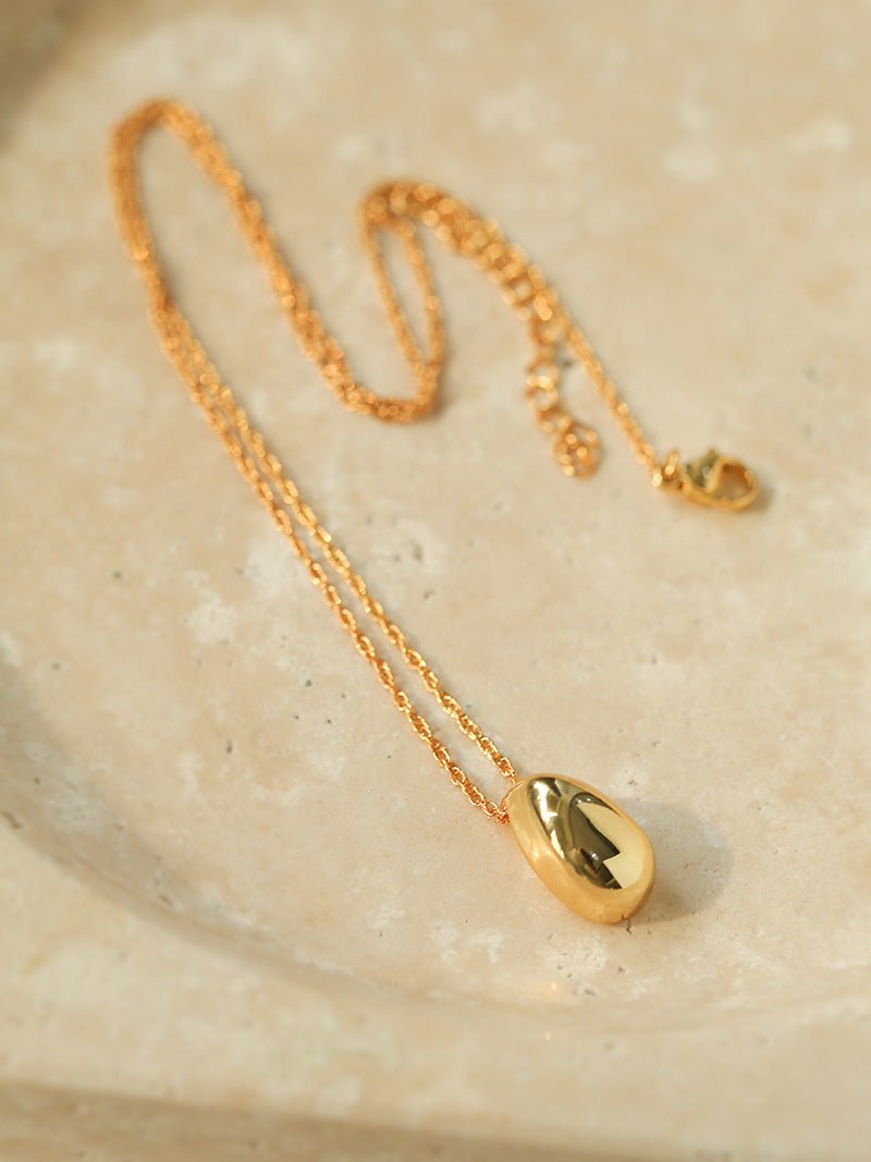 Stylish Small Water Drop Pendant Gold Silver Necklace gembea jewelry