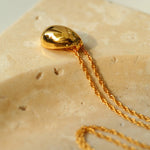 Stylish Small Water Drop Pendant Gold Silver Necklace gembea jewelry