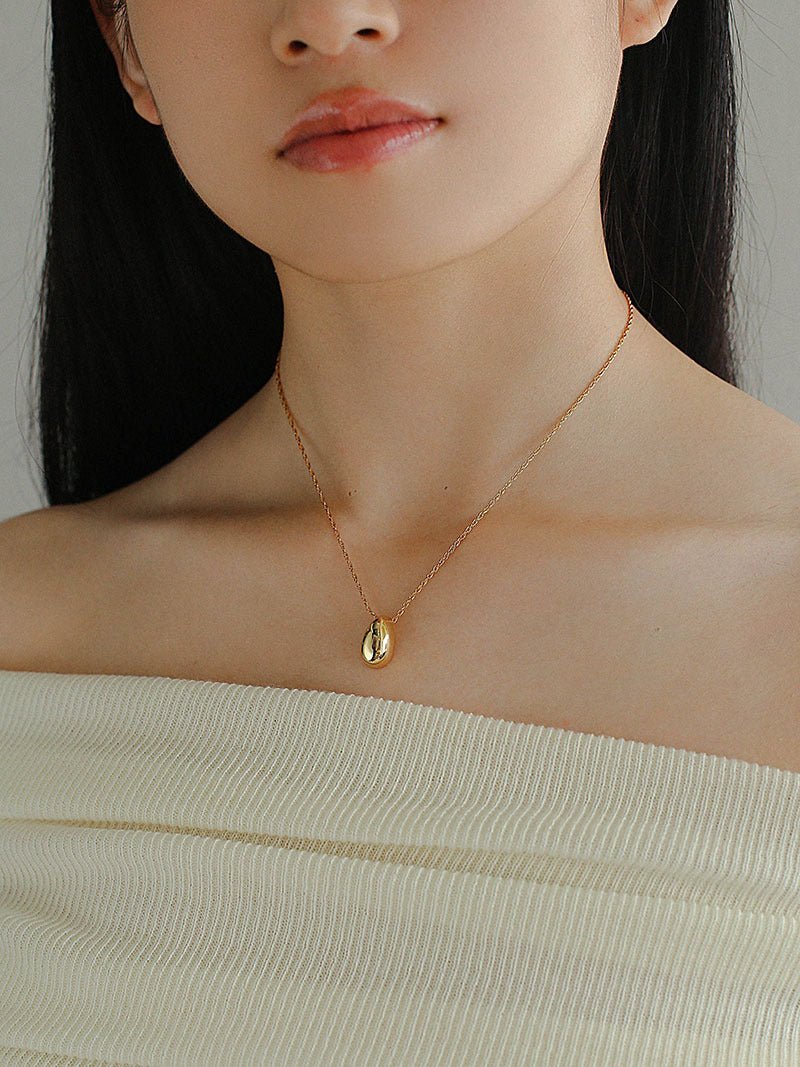 Stylish Small Water Drop Pendant Gold Silver Necklace gembea jewelry