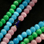 Summer Colored Cat's Eye Glass Necklace