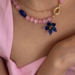 Summer Colored Cat's Eye Glass Necklace