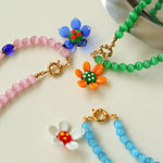 Summer Colored Cat's Eye Glass Necklace