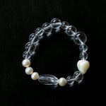 Summer Conch White Crystal Beaded Bracelet gembea jewelry