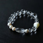 Summer Conch White Crystal Beaded Bracelet gembea jewelry