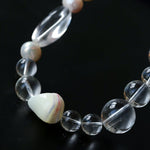 Summer Conch White Crystal Beaded Bracelet gembea jewelry