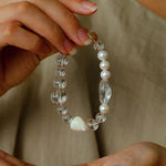 Summer Conch White Crystal Beaded Braceletgembea jewelry