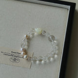 Summer Conch White Crystal Beaded Braceletgembea jewelry