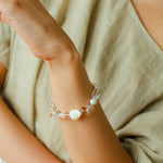 Summer Conch White Crystal Beaded Braceletgembea jewelry