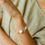 Summer Conch White Crystal Beaded Braceletgembea jewelry