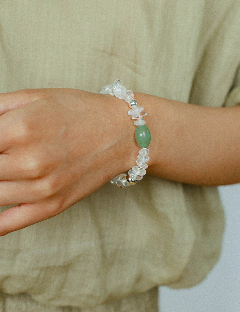 Summer Dongling Jade White Crystal Bracelet gembea jewelry