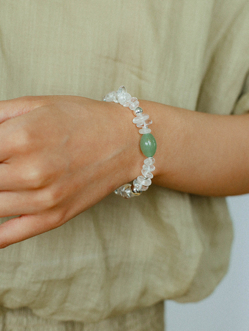 Summer Dongling Jade White Crystal Bracelet gembea jewelry