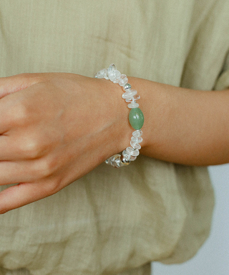Summer Dongling Jade White Crystal Bracelet gembea jewelry