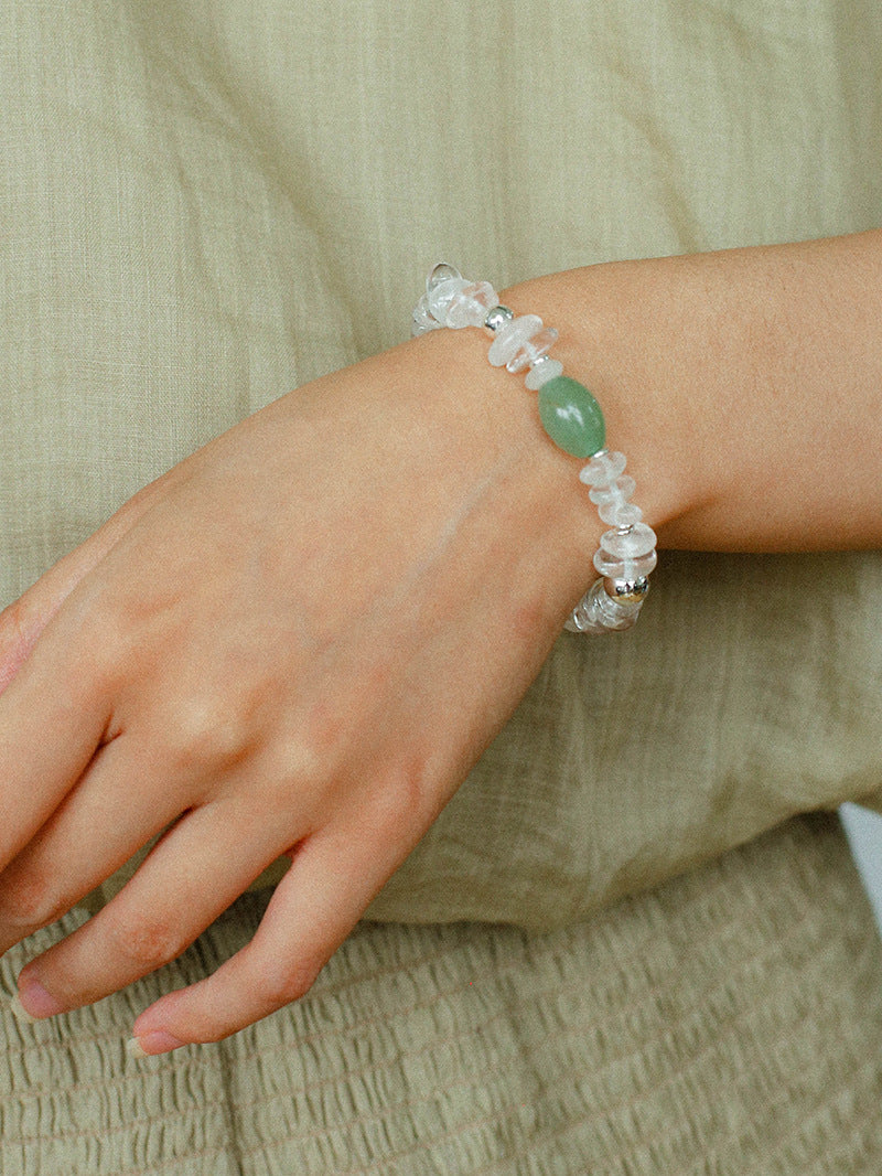 Summer Dongling Jade White Crystal Bracelet gembea jewelry