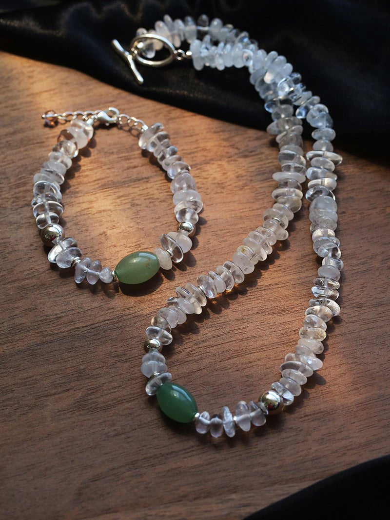 Summer Dongling Jade White Crystal Bracelet gembea jewelry