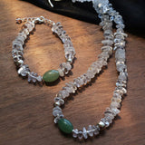 Summer Dongling Jade White Crystal Bracelet gembea jewelry