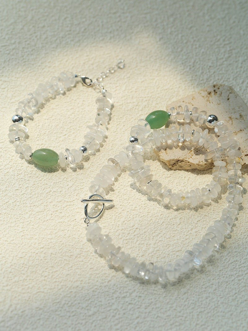 Summer Dongling Jade White Crystal Bracelet gembea jewelry