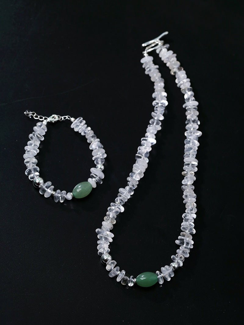 Summer Dongling Jade White Crystal Bracelet gembea jewelry