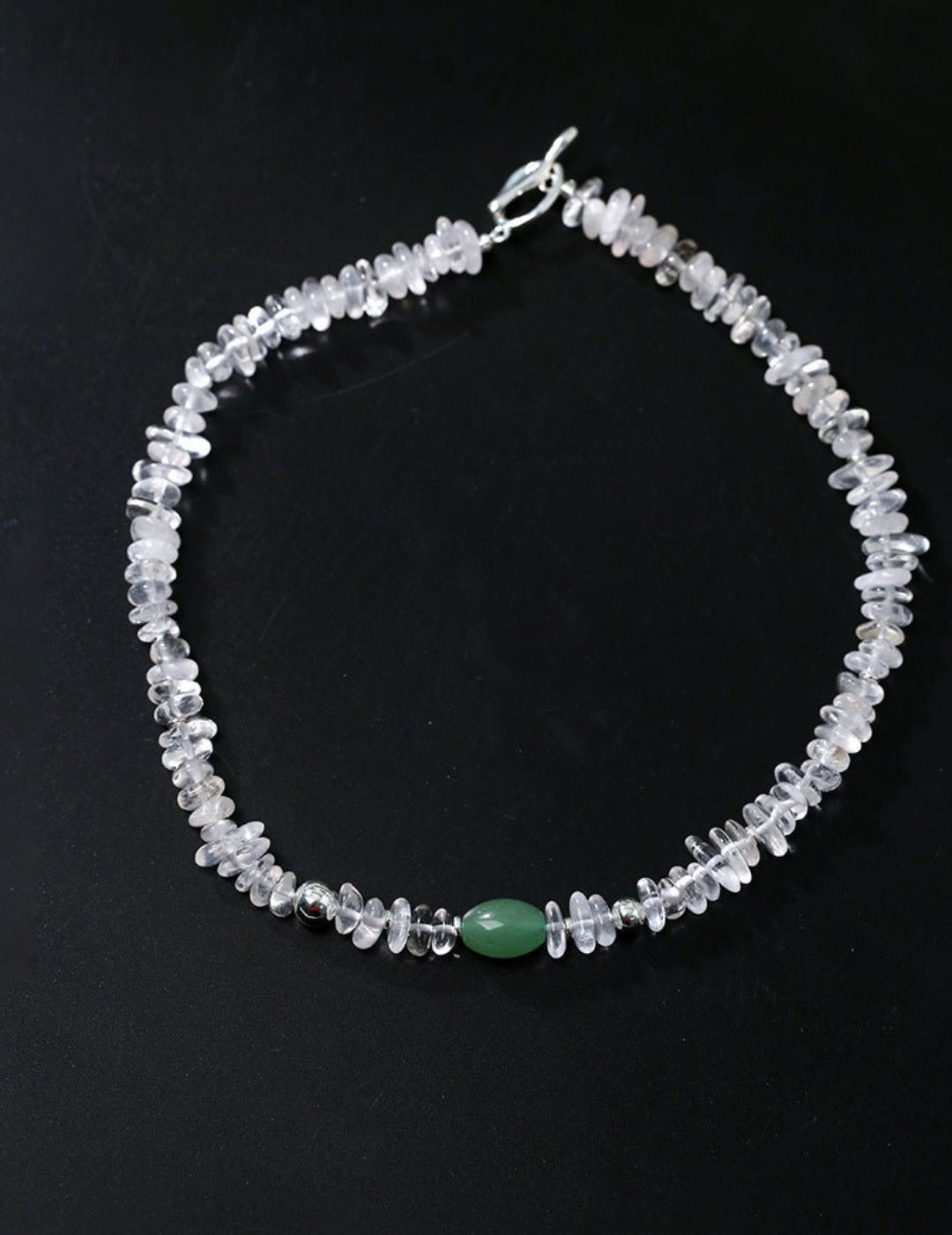 Summer Dongling Jade White Crystal Necklace gembea jewelry