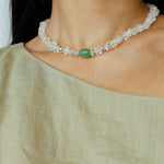 Summer Dongling Jade White Crystal Necklace gembea jewelry