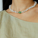 Summer Dongling Jade White Crystal Necklace gembea jewelry