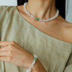 Summer Dongling Jade White Crystal Necklace gembea jewelry