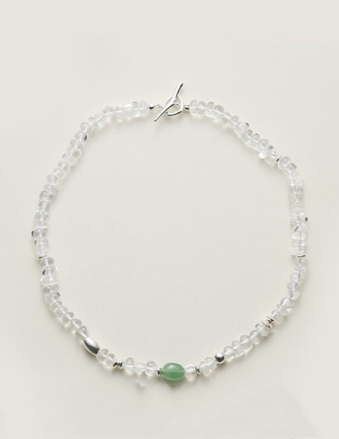 Summer Dongling Jade White Crystal Necklace gembea jewelry