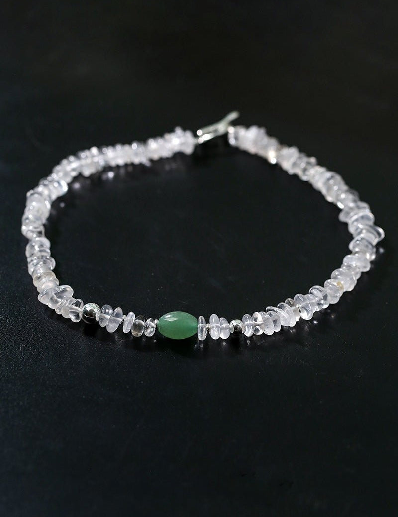 Summer Dongling Jade White Crystal Necklace gembea jewelry