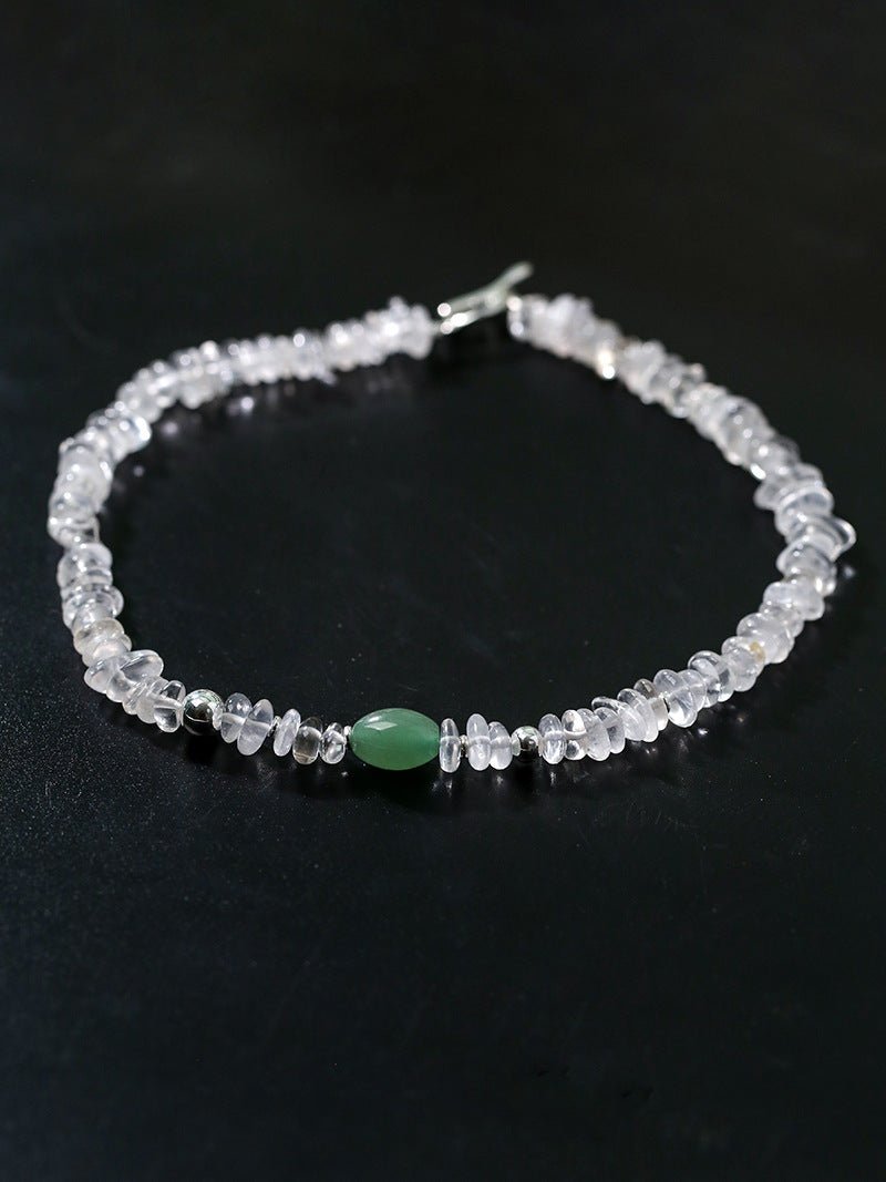 Summer Dongling Jade White Crystal Necklace gembea jewelry