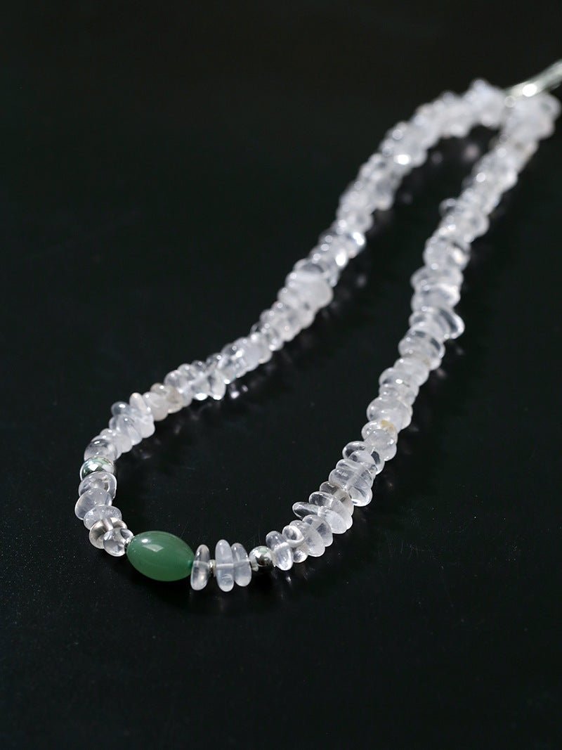 Summer Dongling Jade White Crystal Necklace gembea jewelry