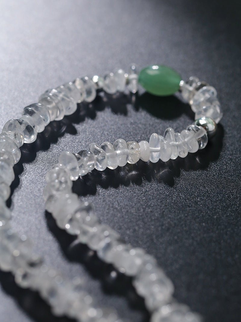 Summer Dongling Jade White Crystal Necklace gembea jewelry