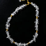 Summer Natural White Crystal Beaded Necklace gembea jewelry
