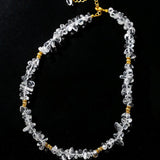 Summer Natural White Crystal Beaded Necklace gembea jewelry