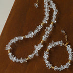 Summer Natural White Crystal Beaded Necklace gembea jewelry