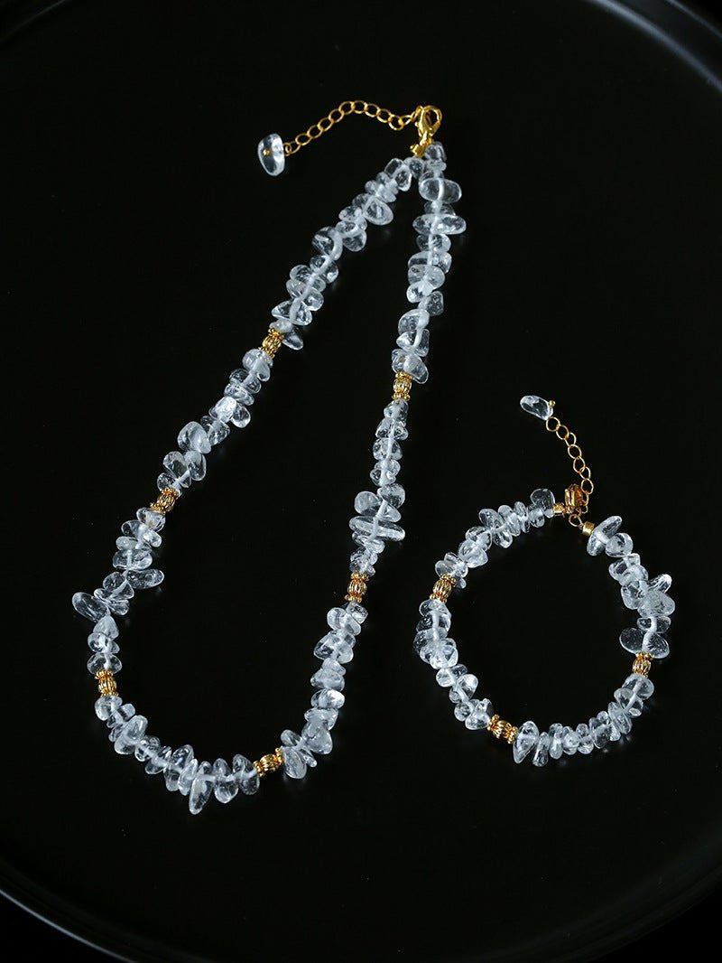 Summer Natural White Crystal Beaded bracelet gembea jewelry