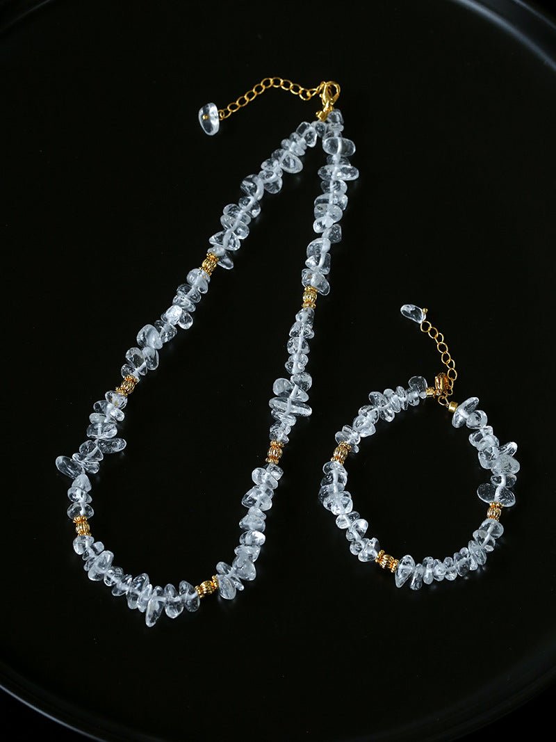 Summer Natural White Crystal Beaded bracelet gembea jewelry