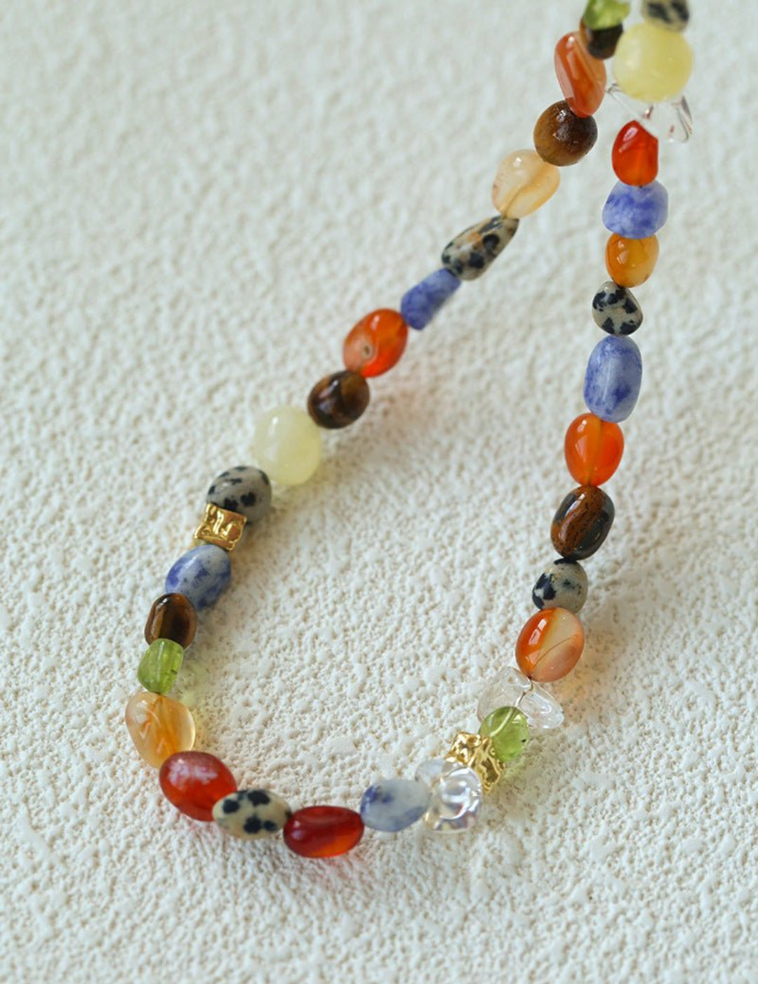 Summer Tomato Colorful Natural Stone Necklace gembea jewelry