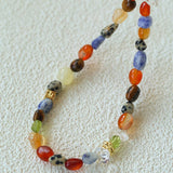 Summer Tomato Colorful Natural Stone Necklace gembea jewelry