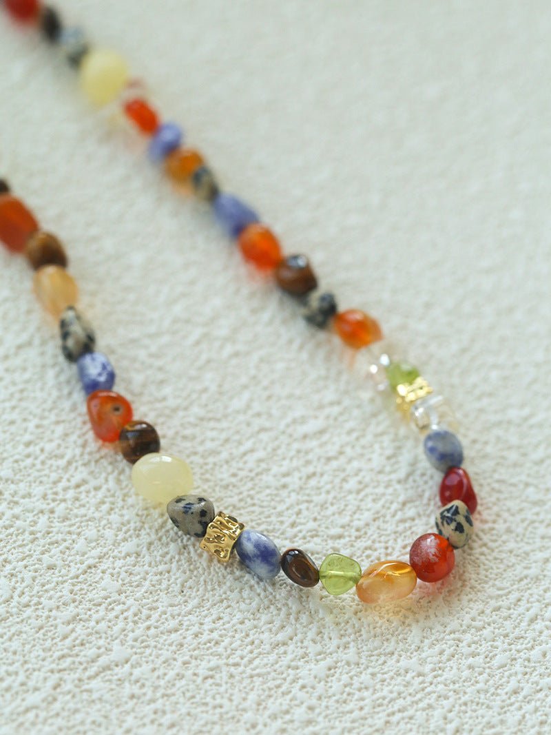 Summer Tomato Colorful Natural Stone Necklace gembea jewelry