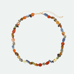 Summer Tomato Colorful Natural Stone Necklace gembea jewelry