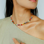 Summer Tomato Colorful Natural Stone Necklace gembea jewelry