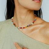 Summer Tomato Colorful Natural Stone Necklace gembea jewelry