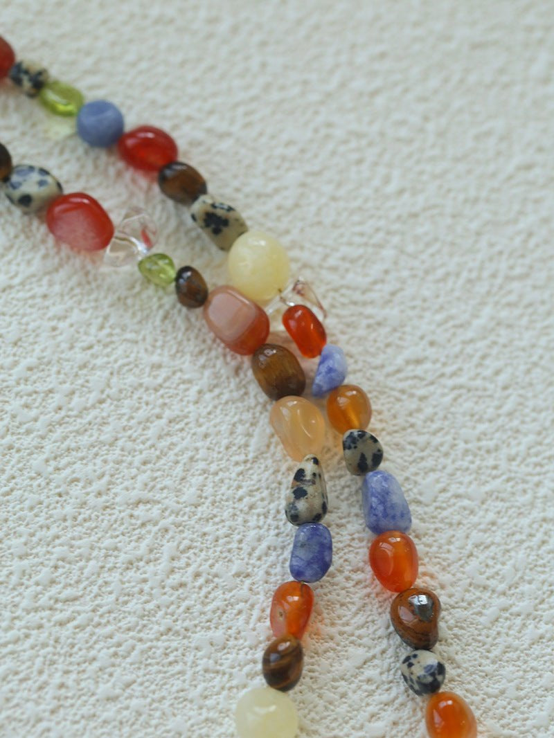 Summer Tomato Colorful Natural Stone Necklace gembea jewelry