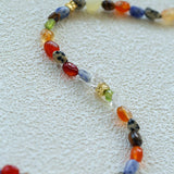 Summer Tomato Colorful Natural Stone Necklace gembea jewelry