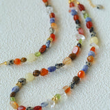 Summer Tomato Colorful Natural Stone Necklace gembea jewelry
