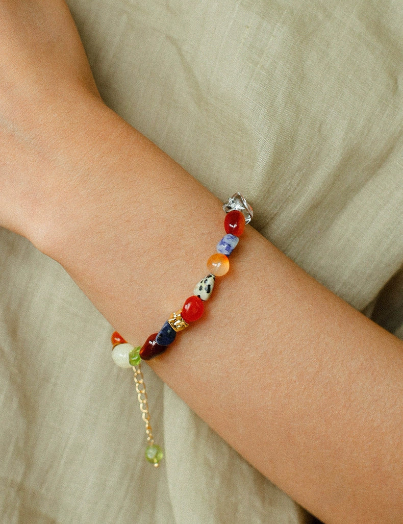 Summer Tomato Colorful Natural Stone Bracelet gembea jewelry