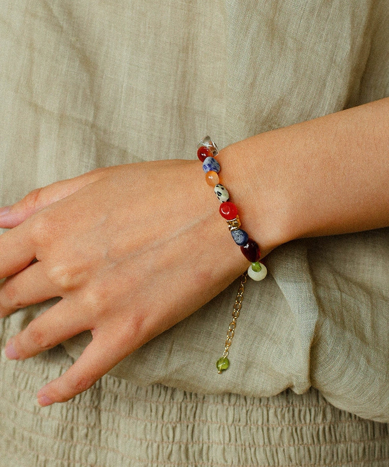 Summer Tomato Colorful Natural Stone Bracelet gembea jewelry