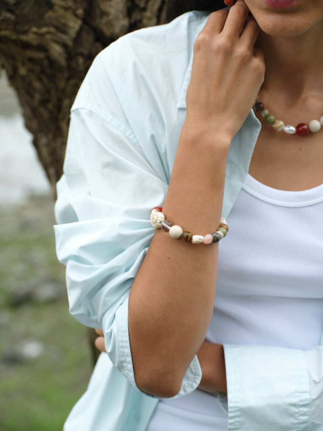 Summer Vacation Conch Shell Beaded Bracelet gembea jewelry